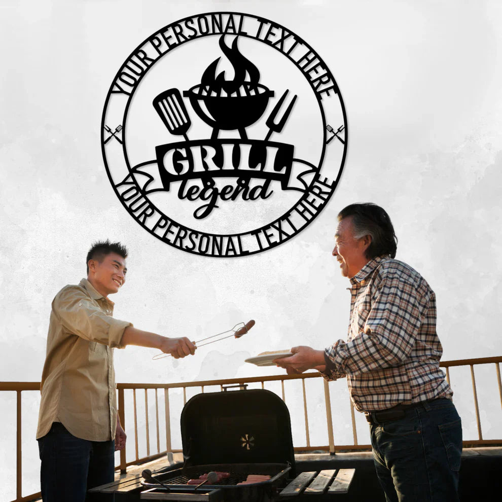 Personalized Grill Legend Metal Sign