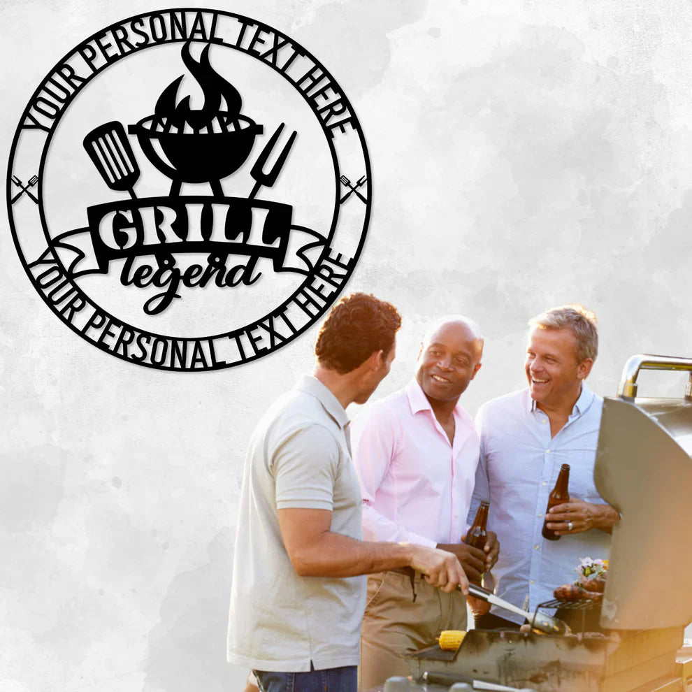 Personalized Grill Legend Metal Sign