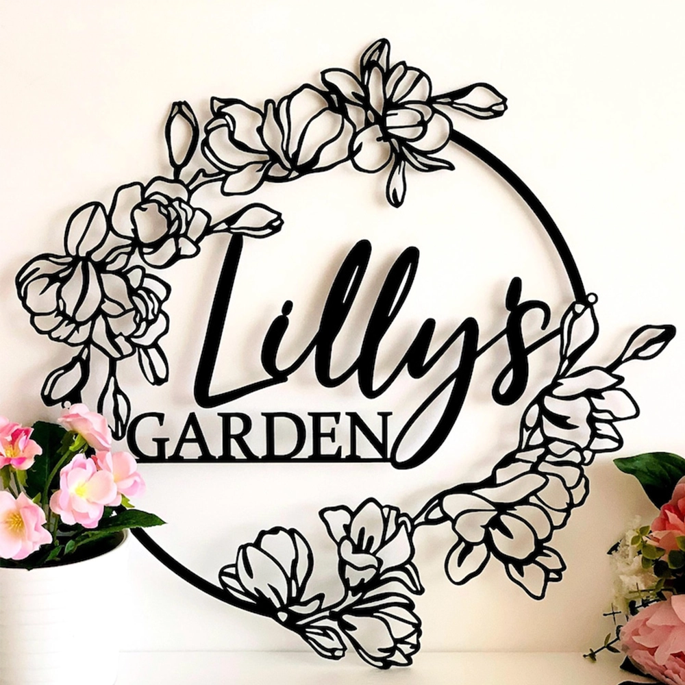 Personalized Flower Garden Name Sign