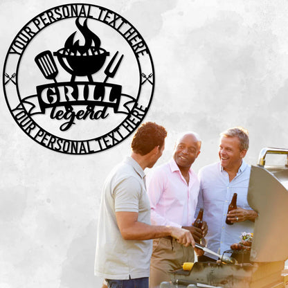 Personalized Grill Legend Metal Sign