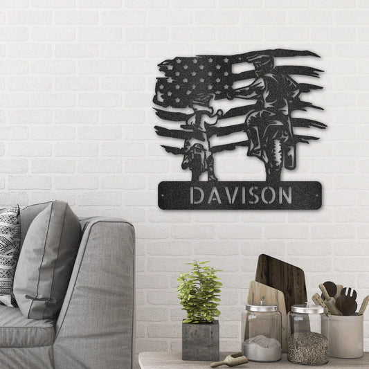 Personalized Motocross Steel Signs for Families