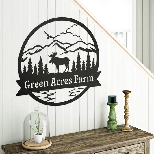 Personalized Moose Monogram Signs for Outdoor Charm