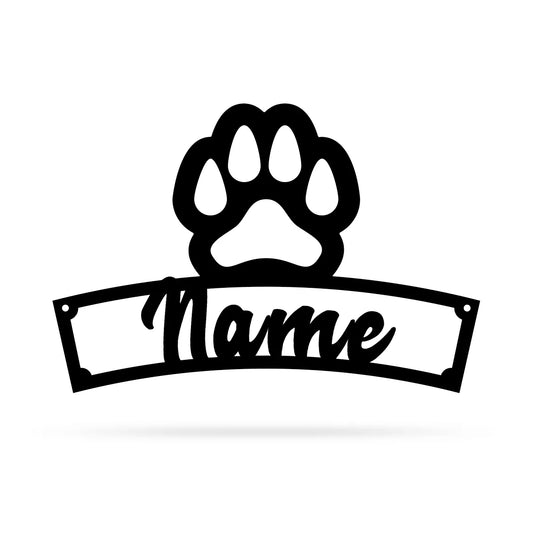 Puppy Paw Monogram With Customized Name