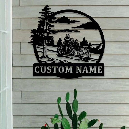 Custom Metal Motorcycle Sign For Garage