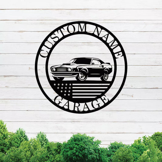 Custom Car Metal Sign for Garage