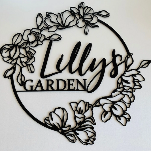 Personalized Flower Garden Name Sign