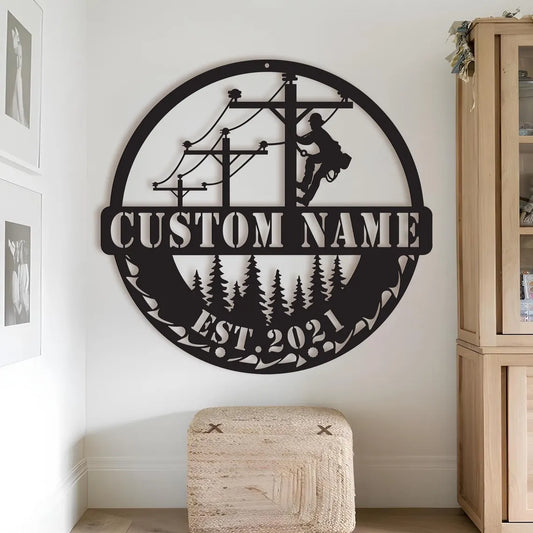 Personalized Metal sign for Lineman