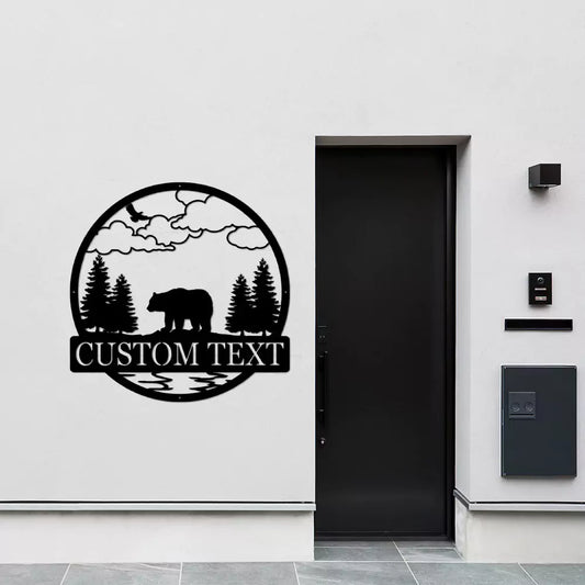 Personalized Metal Bear Sign